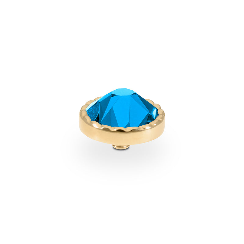 Bocconi Flat Top 9 mm - Gold Denim Blue