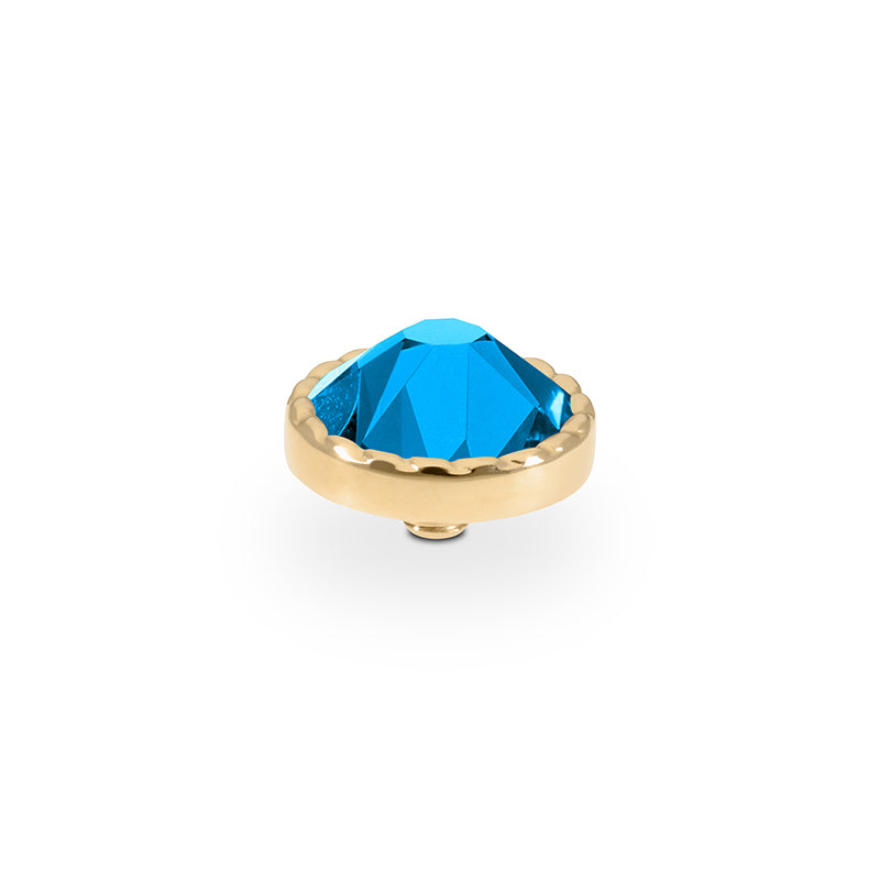 Bocconi Flat Top 9 mm - Gold Denim Blue
