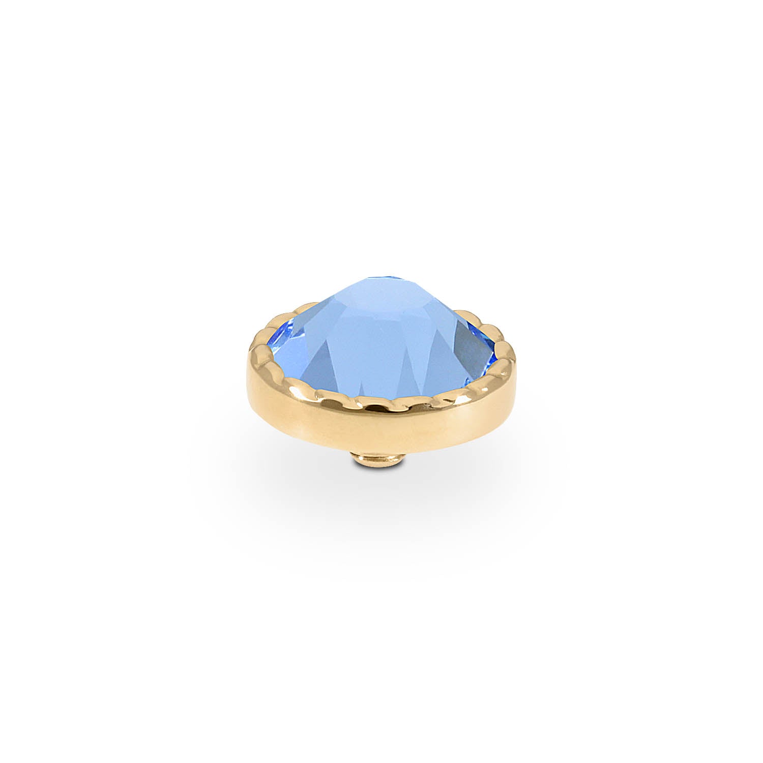 Bocconi Flat Top 9 mm - Gold light sapphire