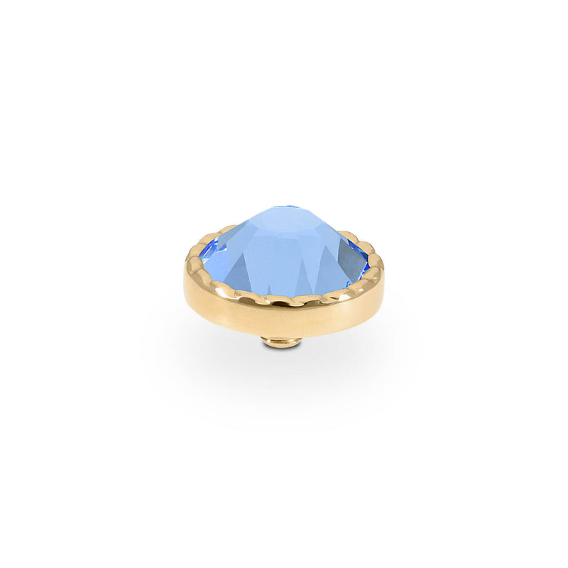 Bocconi Flat Top 9 mm - Gold light sapphire