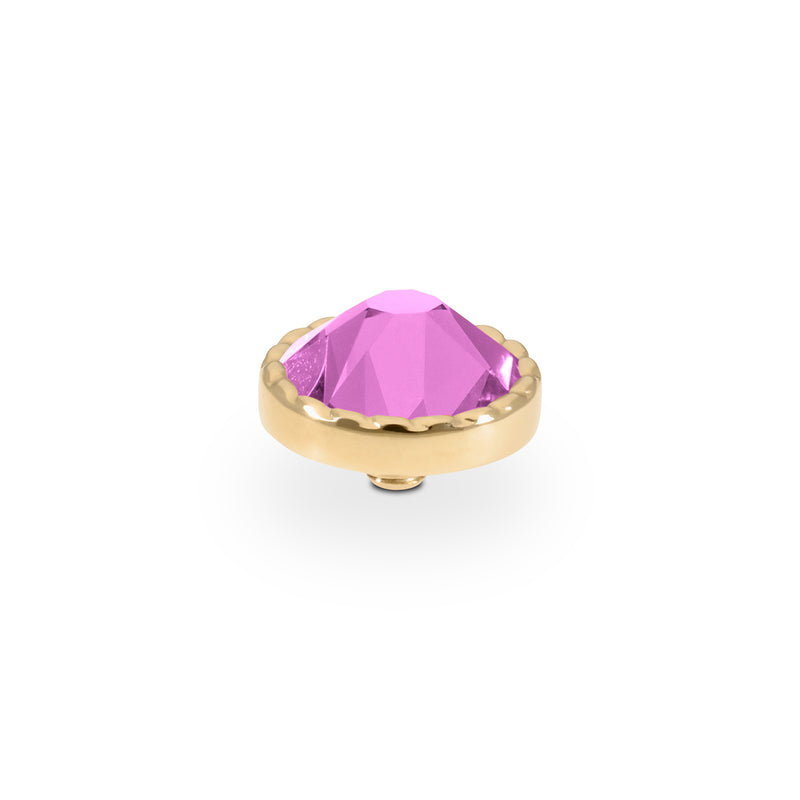 Bocconi Flat Top 9 mm - Gold Crystal Orchid Ignite