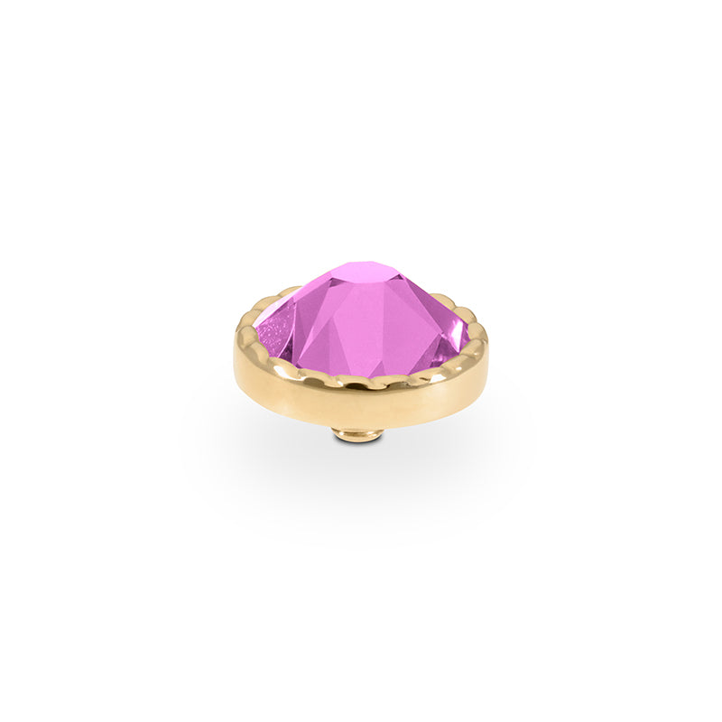Bocconi Flat Top 9 mm - Gold Crystal Orchid Ignite