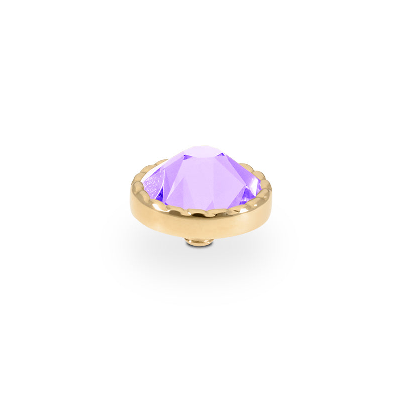 Bocconi Flat Top 9 mm - Gold Crystal Lilac