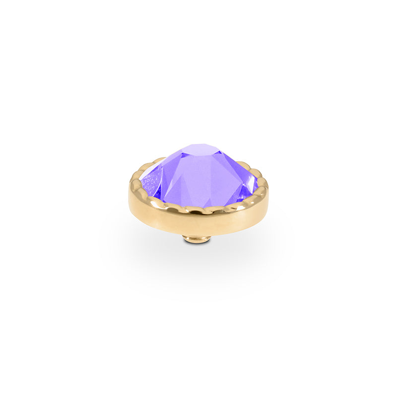 Bocconi Flat Top 9 mm - Gold Crystal Purple Ignite