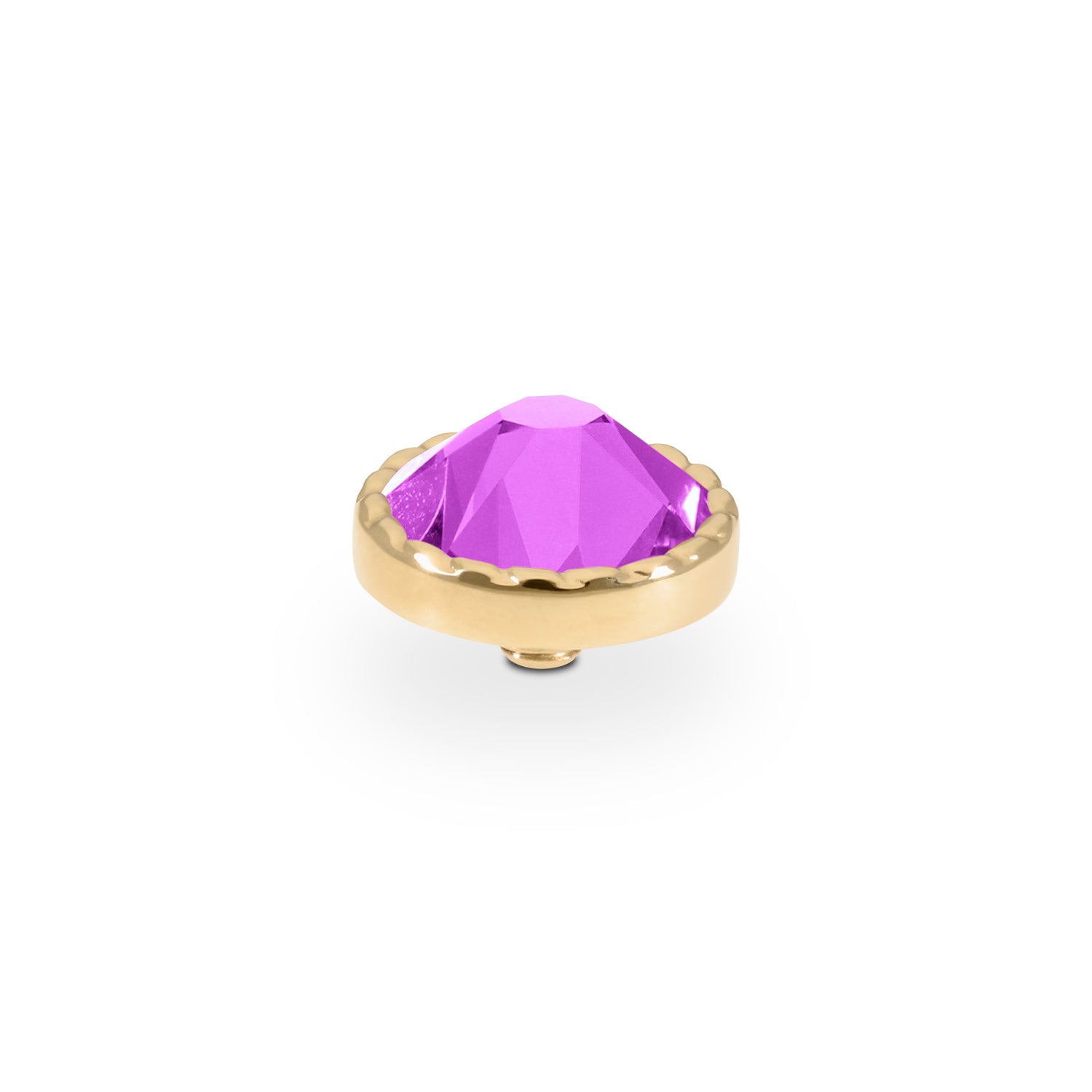 Bocconi Flat Top 9 mm - Gold Crystal Electric Violet Ignite