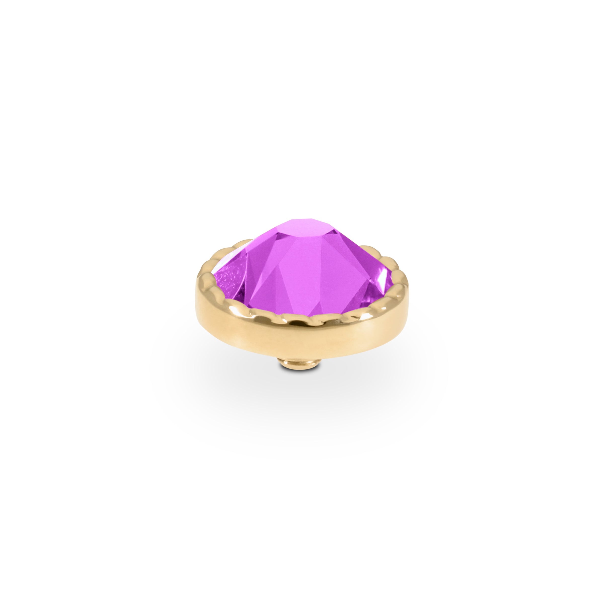 Bocconi Flat Top 9 mm - Gold Crystal Electric Violet Ignite