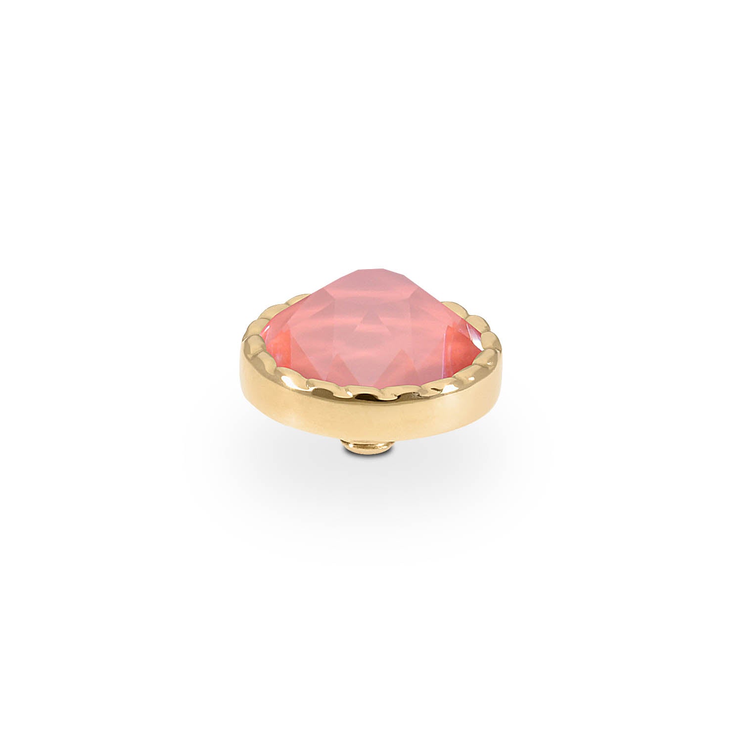 Bocconi Flat Top 9 mm - Gold crystal maroon ignite