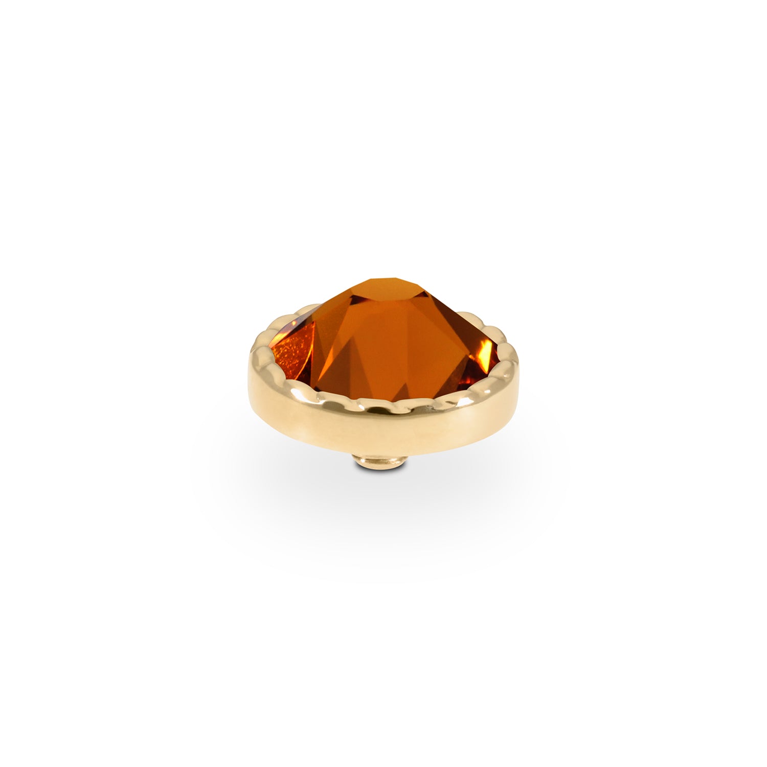 Bocconi Flat Top 9 mm - Gold Smoked Topaz