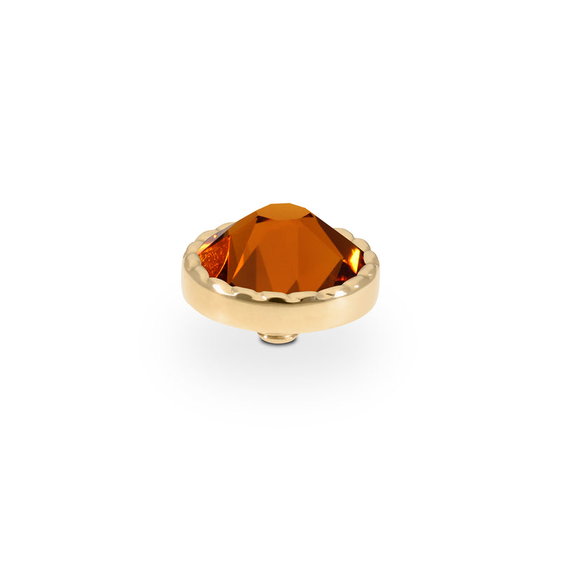 Bocconi Flat Top 9 mm - Gold Smoked Topaz