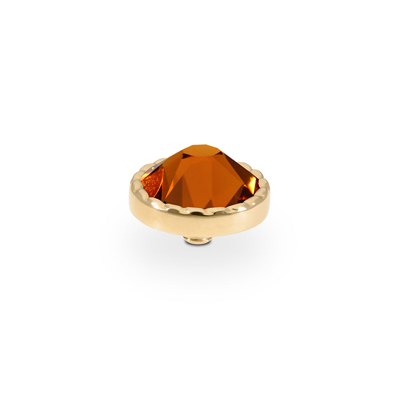 Bocconi Flat Top 9 mm - Gold Smoked Topaz