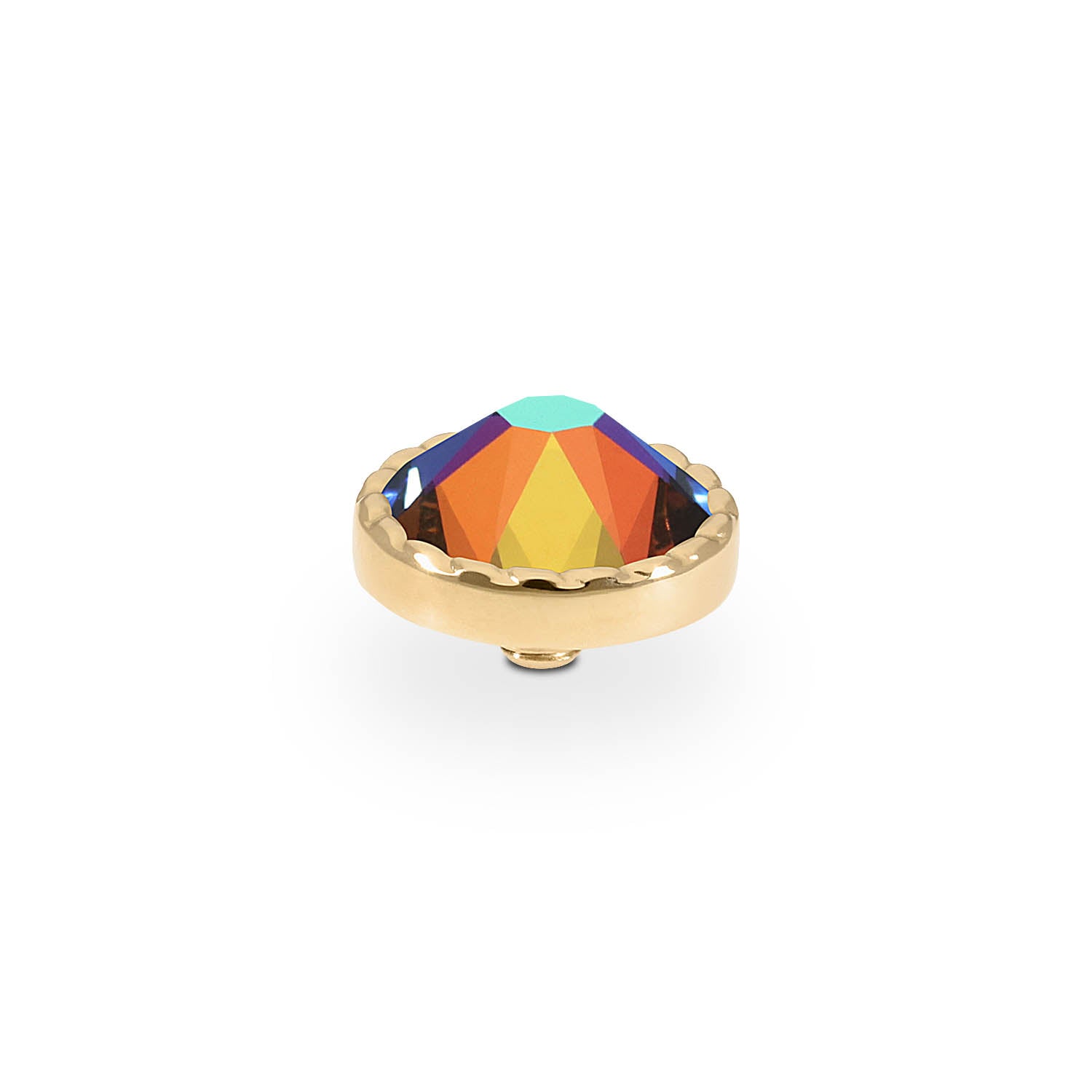 Bocconi Flat Top 9 mm - Gold Crystal Vitrail Medium