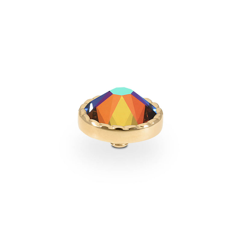 Bocconi Flat Top 9 mm - Gold Crystal Vitrail Medium