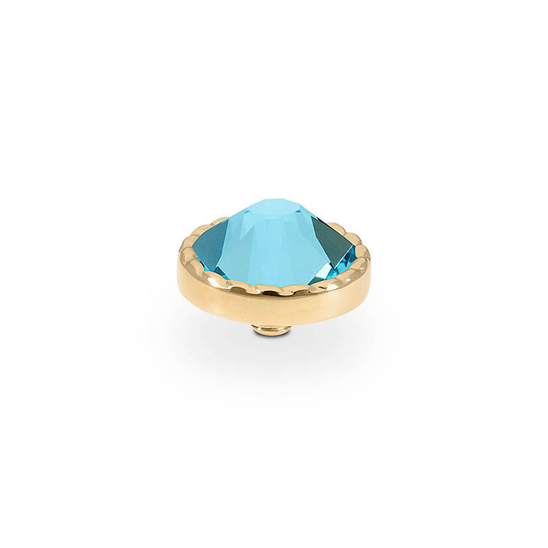 Bocconi Flat Top 9 mm - Gold Light Turquoise