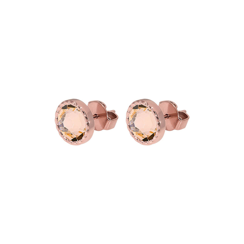 Bocconi Flat Ohrstecker 9 mm - Roségold