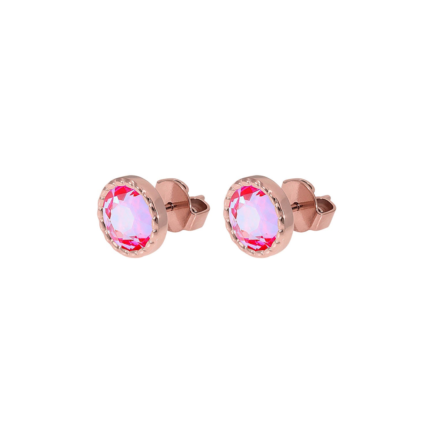 Bocconi Flat Ohrstecker 9 mm - Roségold