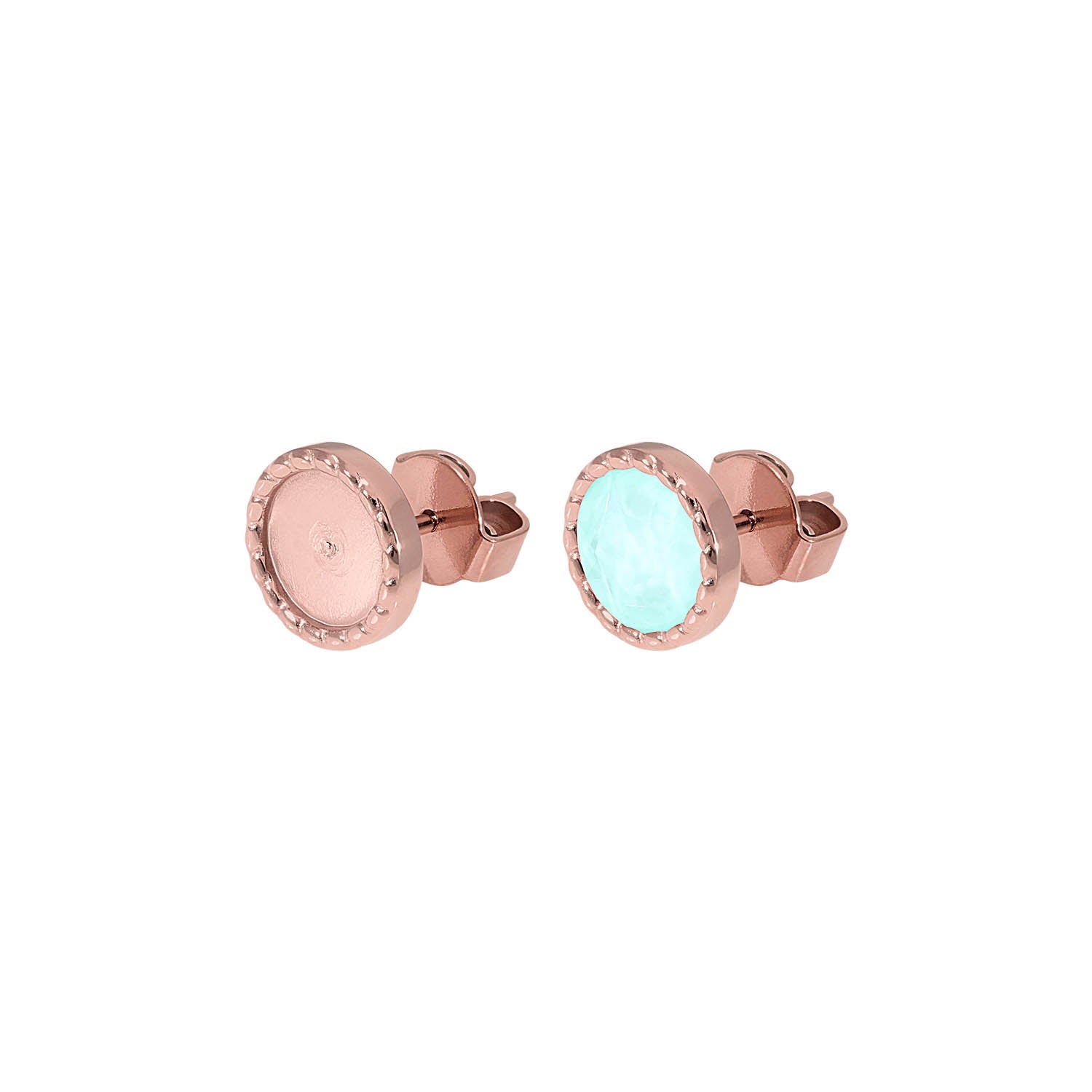 Bocconi Flat Ohrstecker 9 mm - Roségold