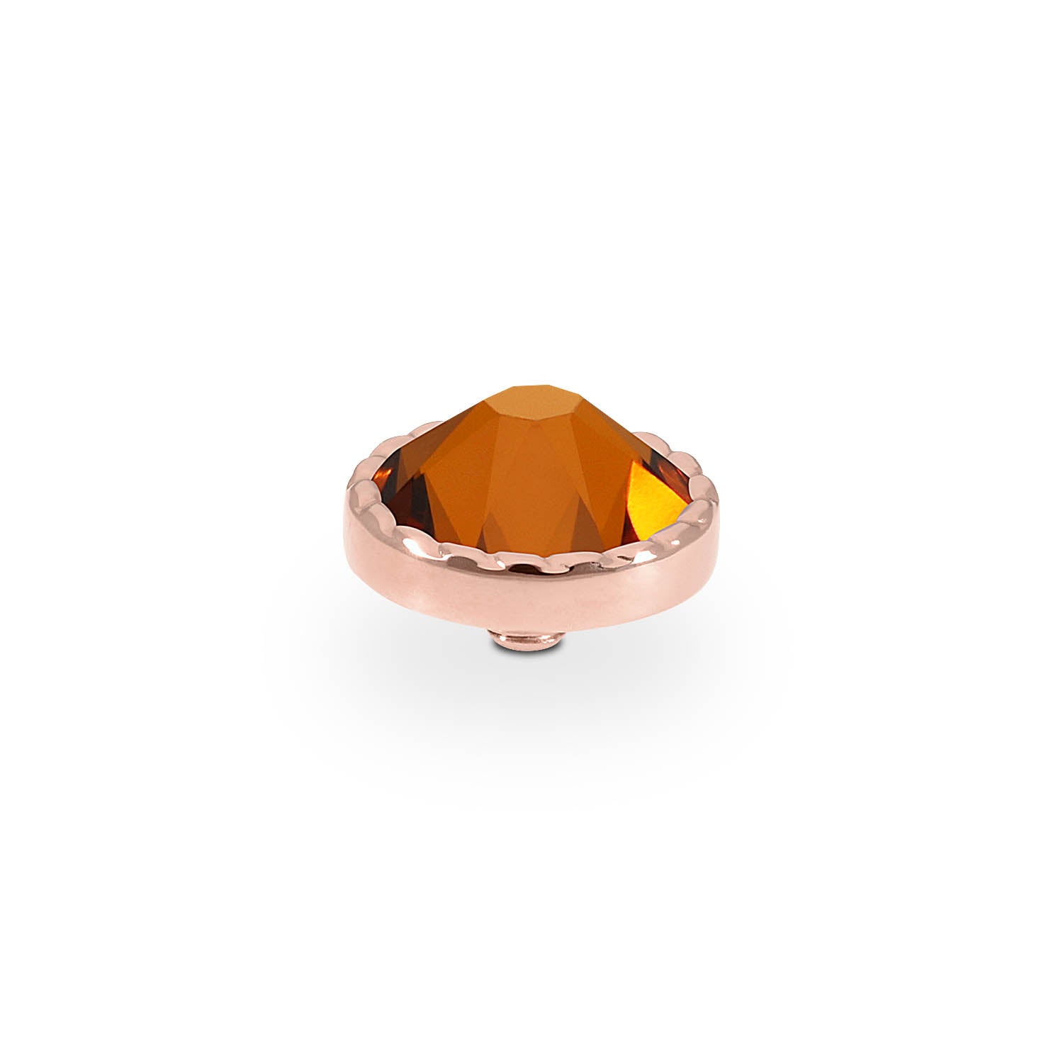 Bocconi Flat Top 9 mm - Roségold light amber