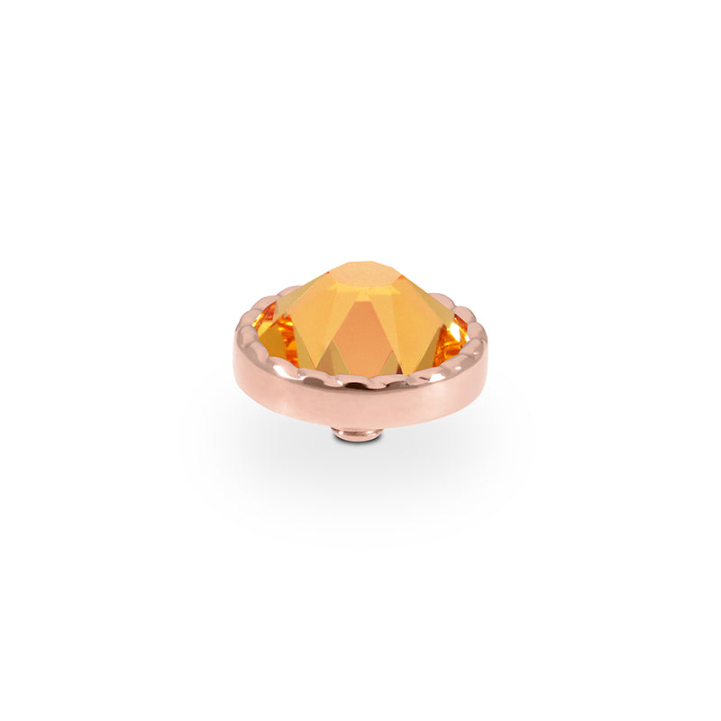 Bocconi Flat Top 9 mm - Roségold Crystal Mango Ignite