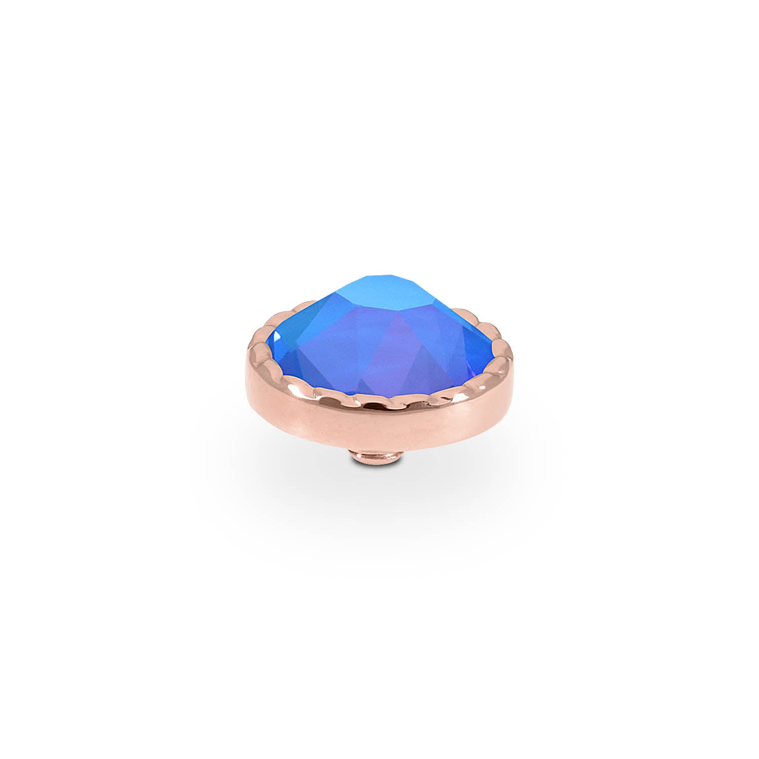 Bocconi Flat Top 9 mm - Roségold royal blue delite