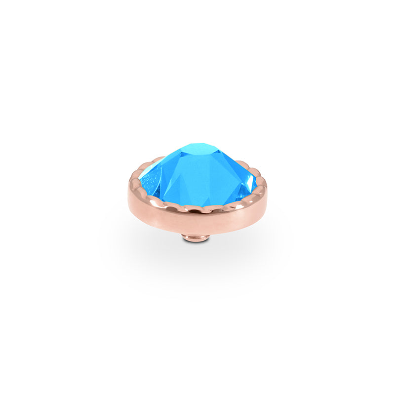 Bocconi Flat Top 9 mm - Roségold Crystal Electric Blue Ignite