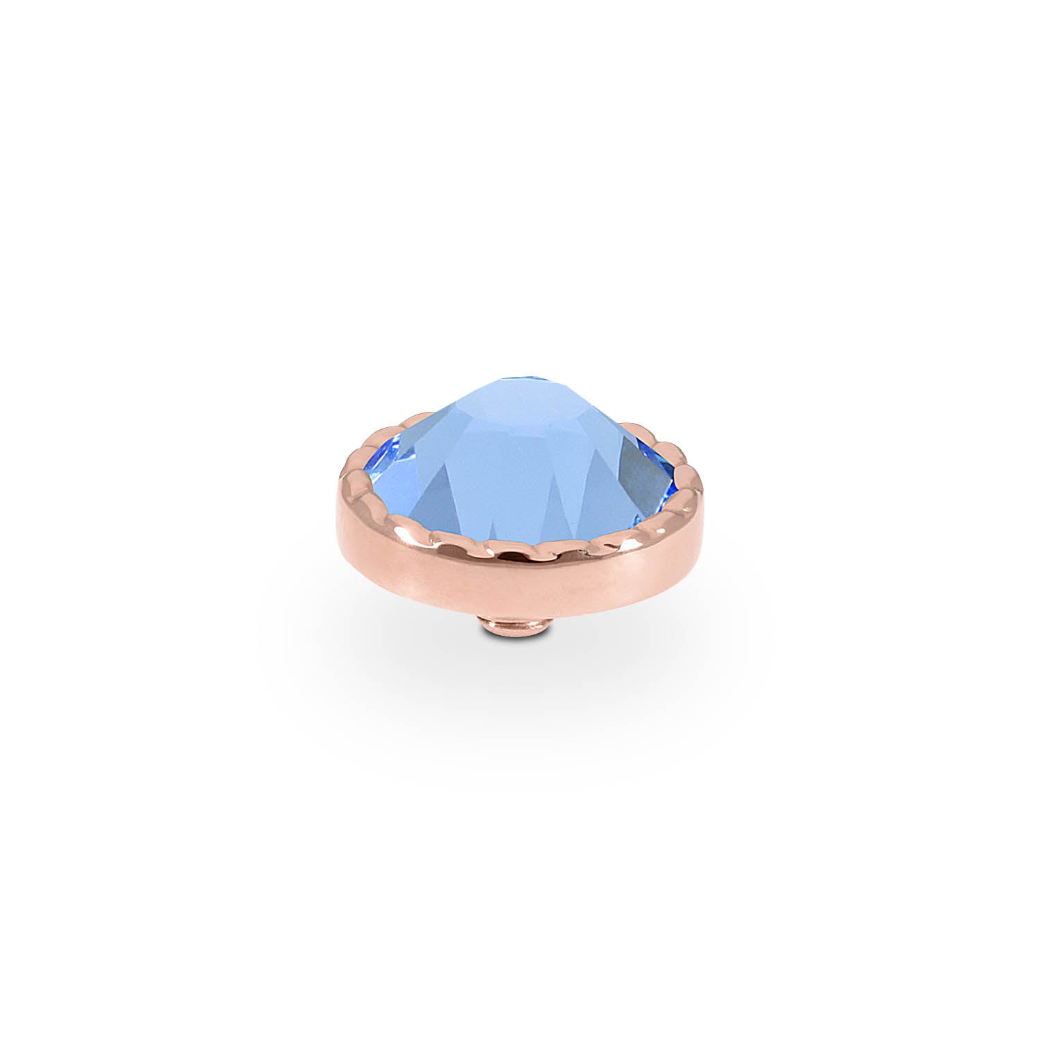 Bocconi Flat Top 9 mm - Roségold light sapphire