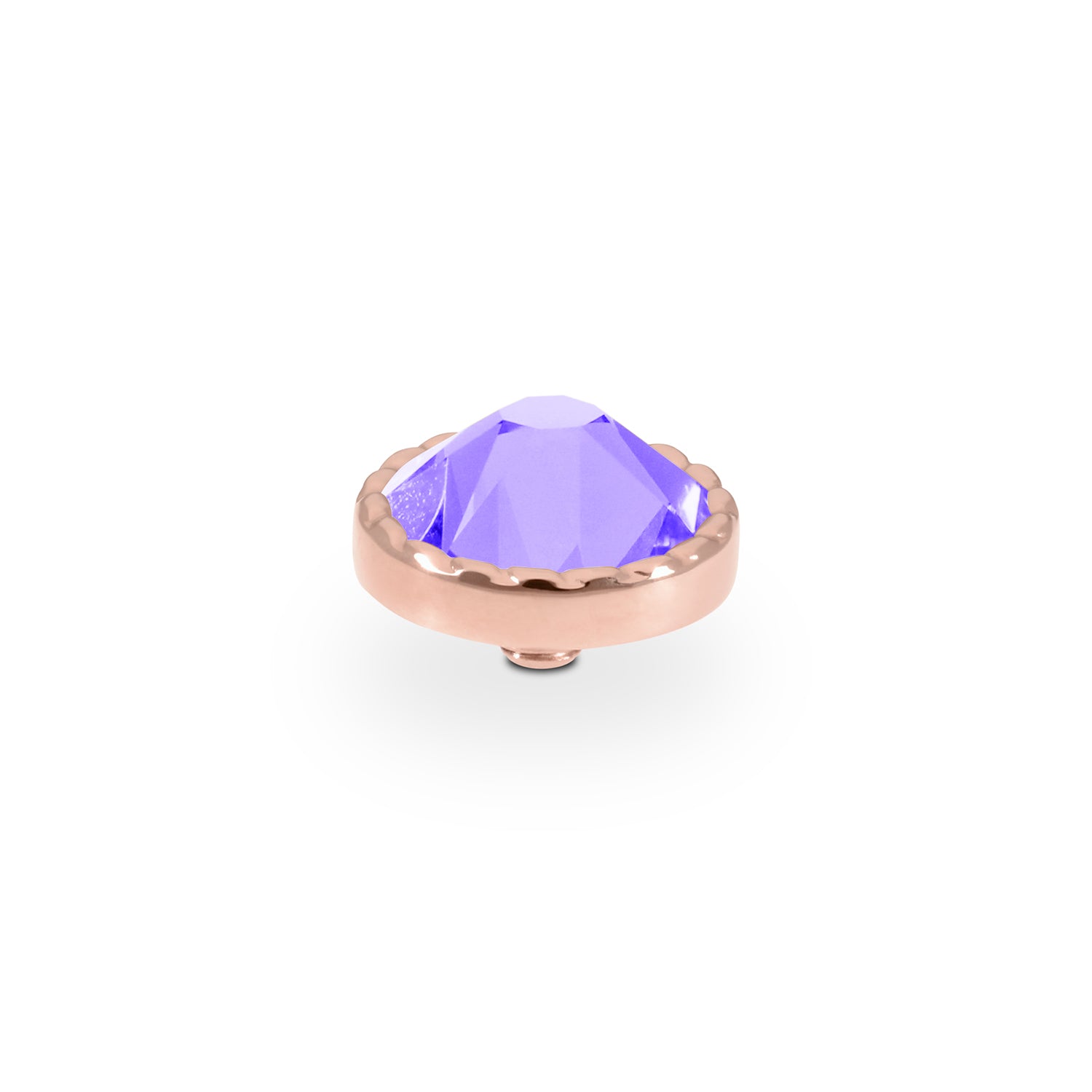Bocconi Flat Top 9 mm - Roségold Crystal Purple Ignite