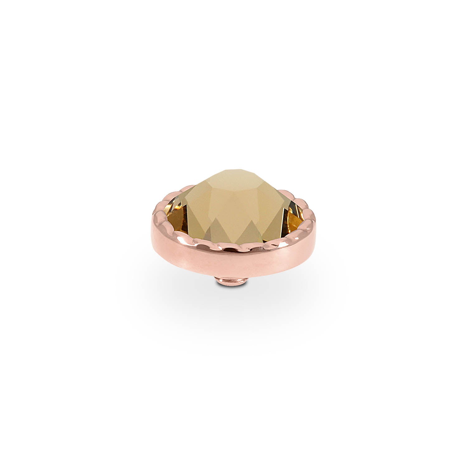 Bocconi Flat Top 9 mm - Roségold light colorado topaz