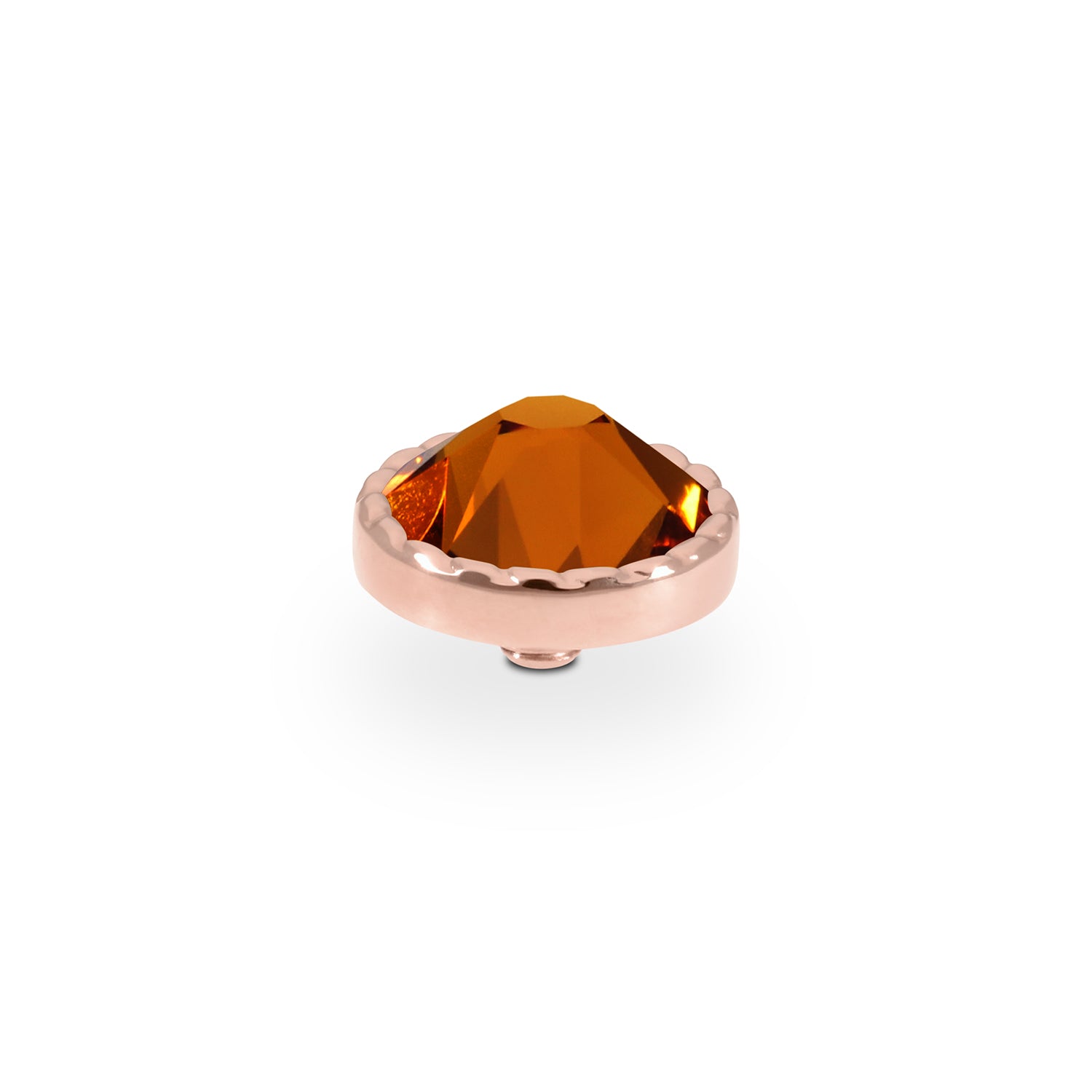 Bocconi Flat Top 9 mm - Roségold Smoked Topaz