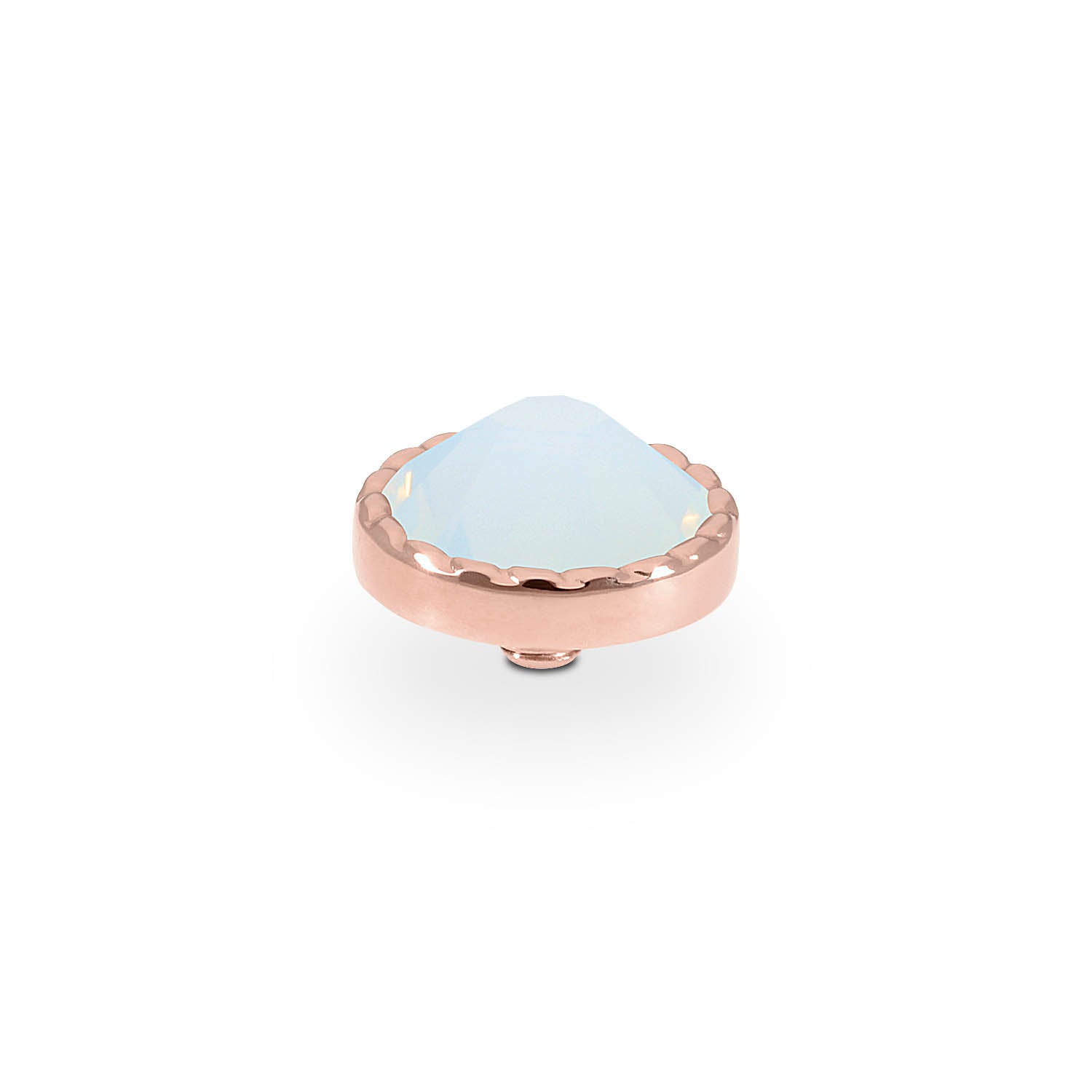 Bocconi Flat Top 9 mm - Roségold white opal