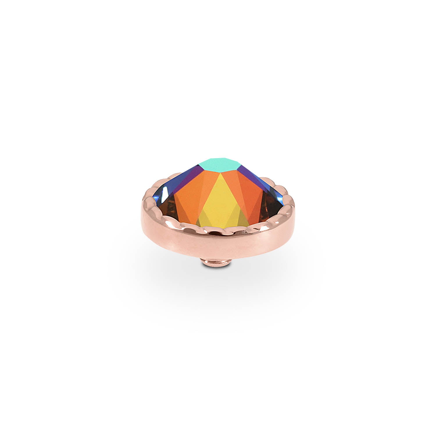 Bocconi Flat Top 9 mm - Roségold Crystal Vitrail Medium