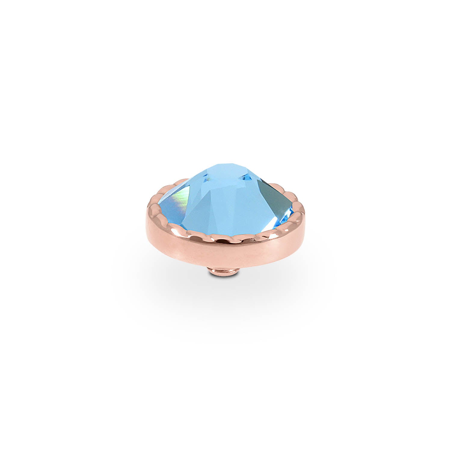Bocconi Flat Top 9 mm - Roségold aquamarine
