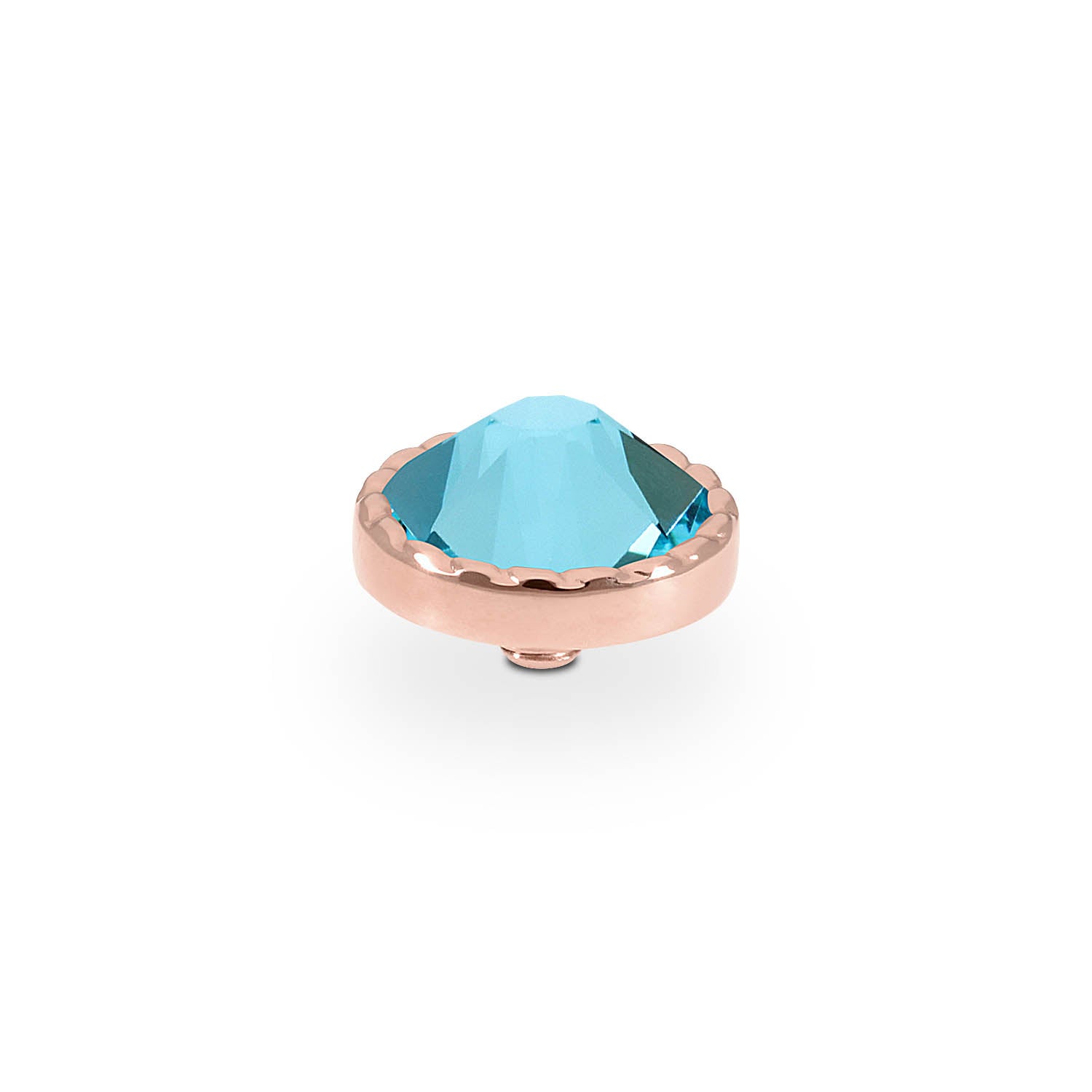 Bocconi Flat Top 9 mm - Roségold Light Turquoise