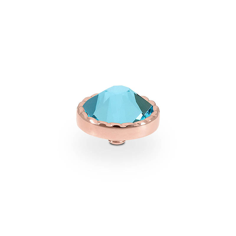 Bocconi Flat Top 9 mm - Roségold Light Turquoise