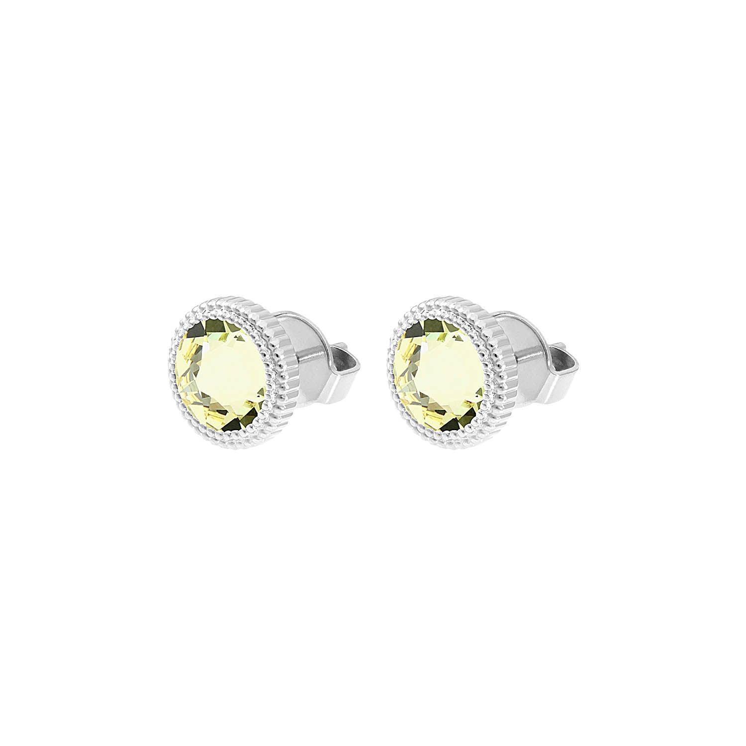 Fabero Flat Ohrstecker 10 mm - Silber Jonquil