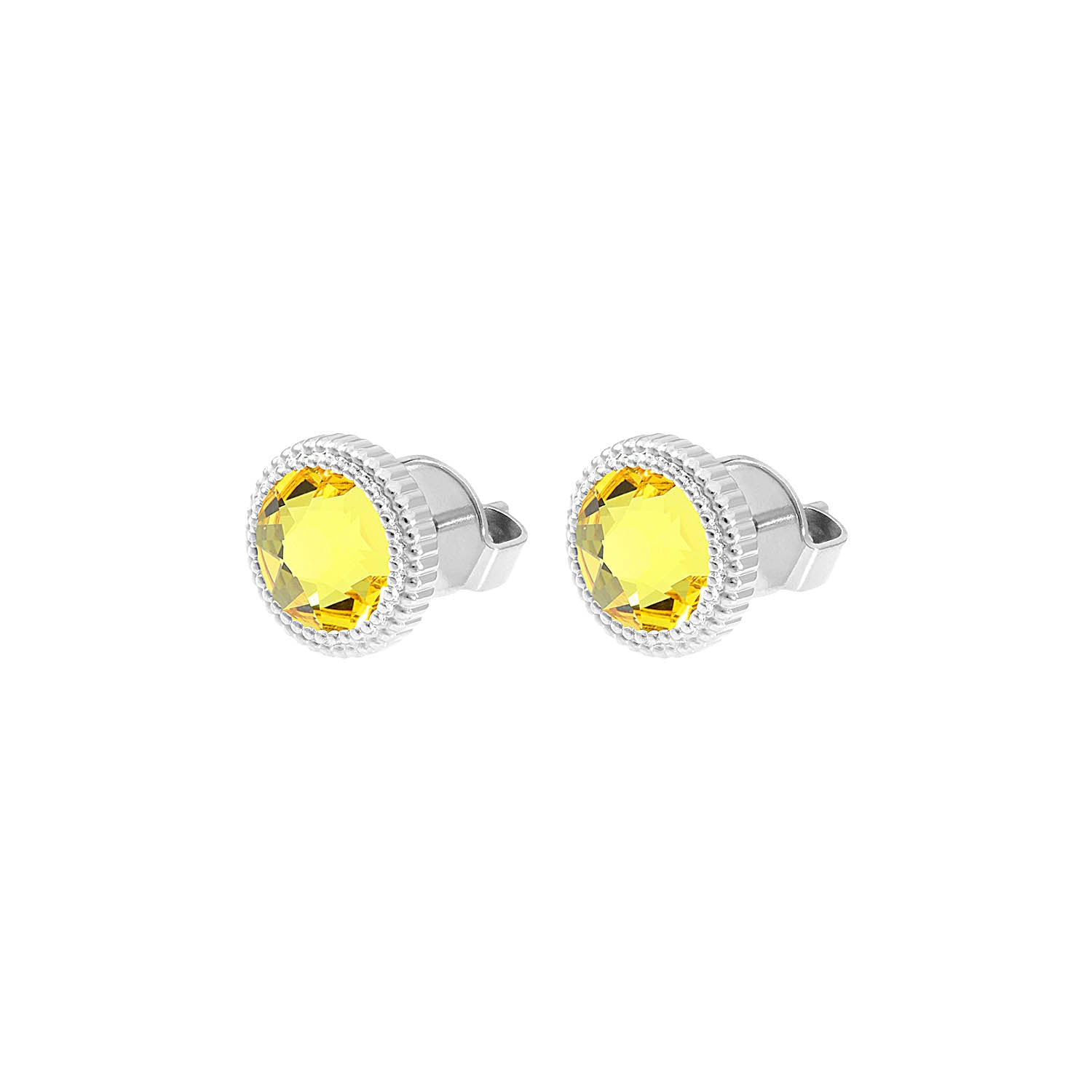 Fabero Flat Ohrstecker 10 mm - Silber light topaz