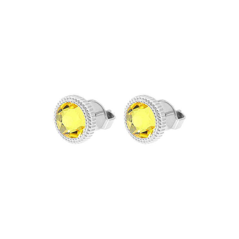 Fabero Flat Ohrstecker 10 mm - Silber light topaz
