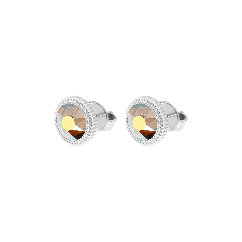 Fabero Flat Ohrstecker 10 mm - Silber metallic sunshine