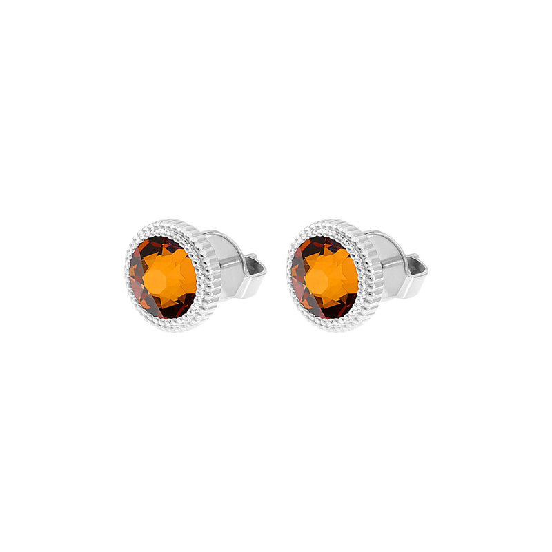 Fabero Flat Ohrstecker 10 mm - Silber light amber