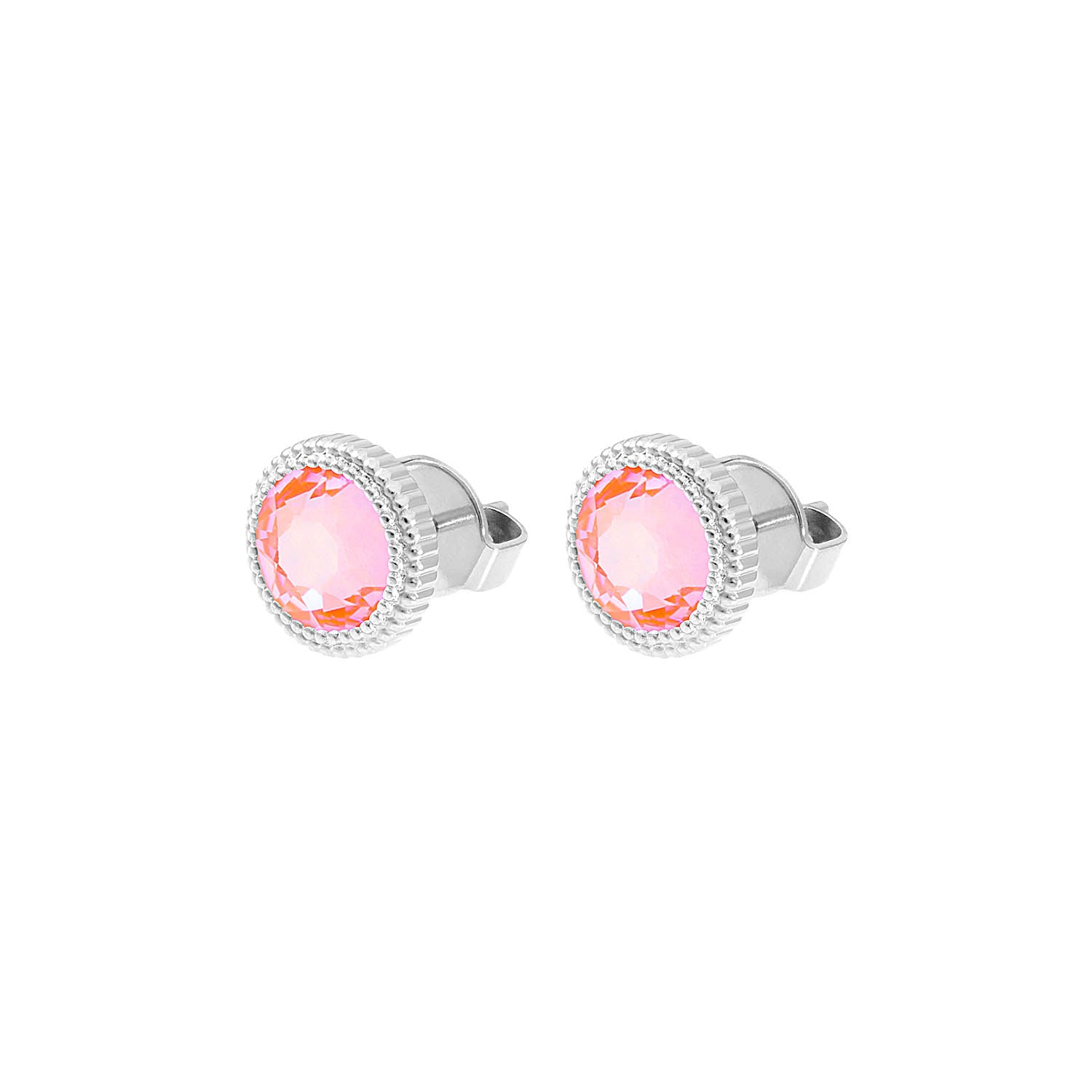 Fabero Flat Ohrstecker 10 mm - Silber crystal orange glow delite