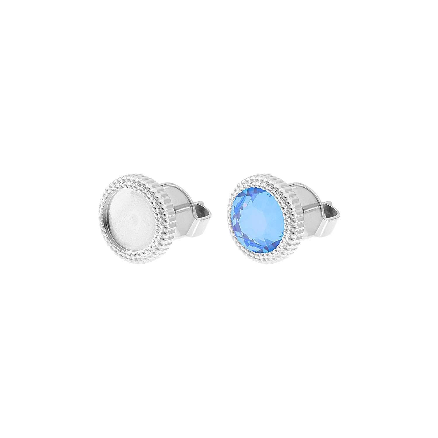 Fabero Flat Ohrstecker 10 mm - Silber padparadscha