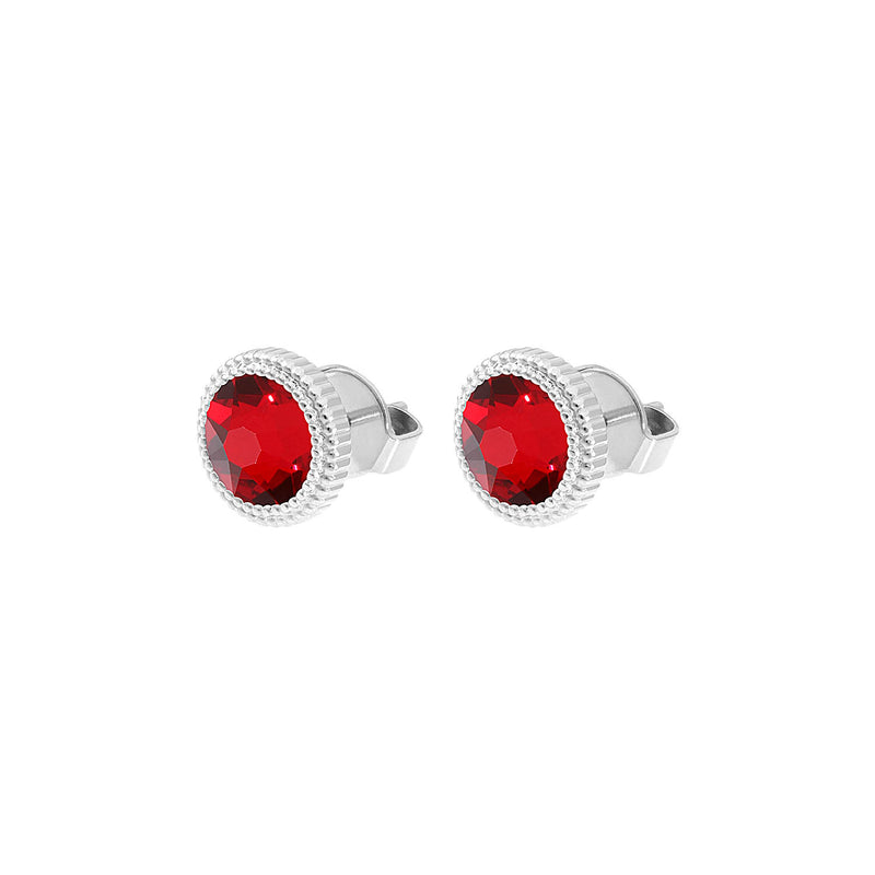Fabero Flat Ohrstecker 10 mm - Silber Siam