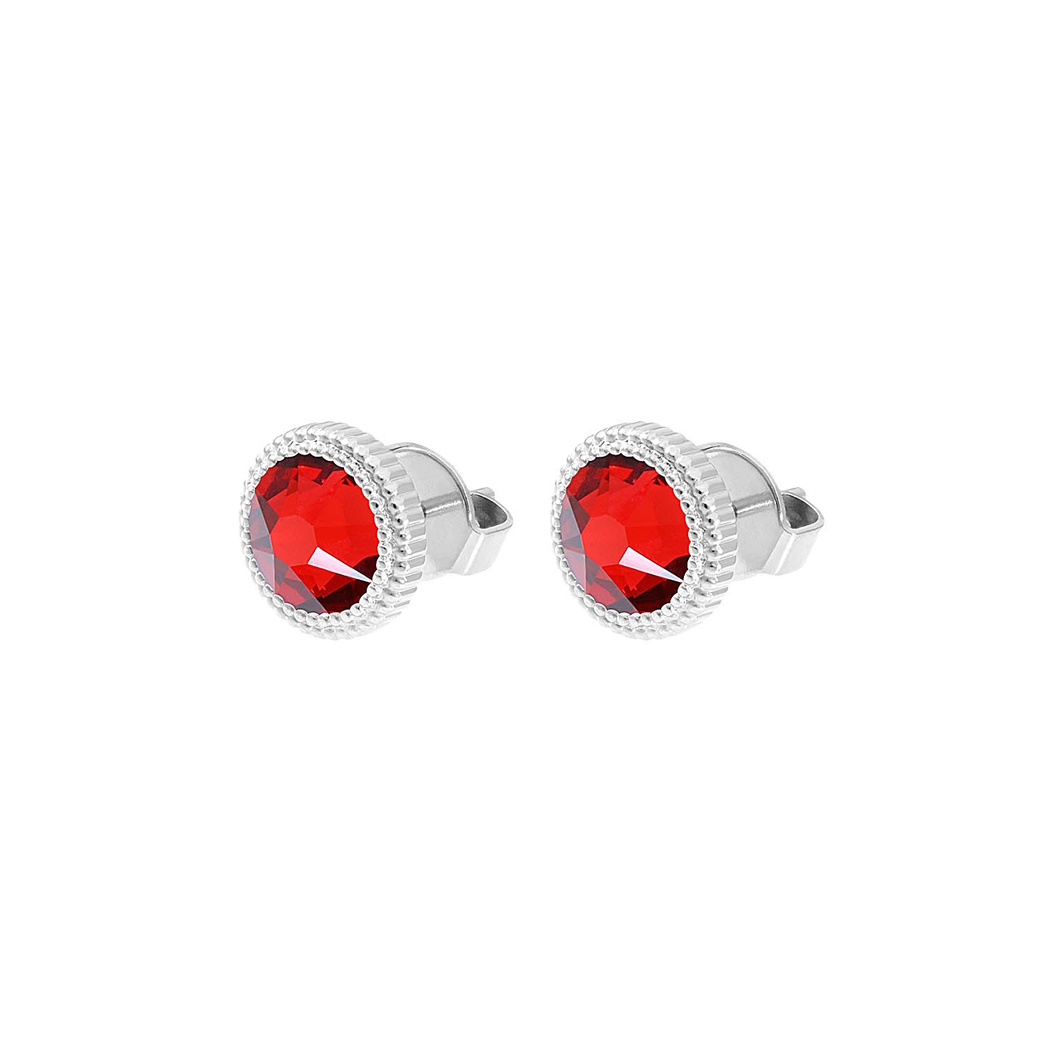 Fabero Flat Ohrstecker 10 mm - Silber scarlet