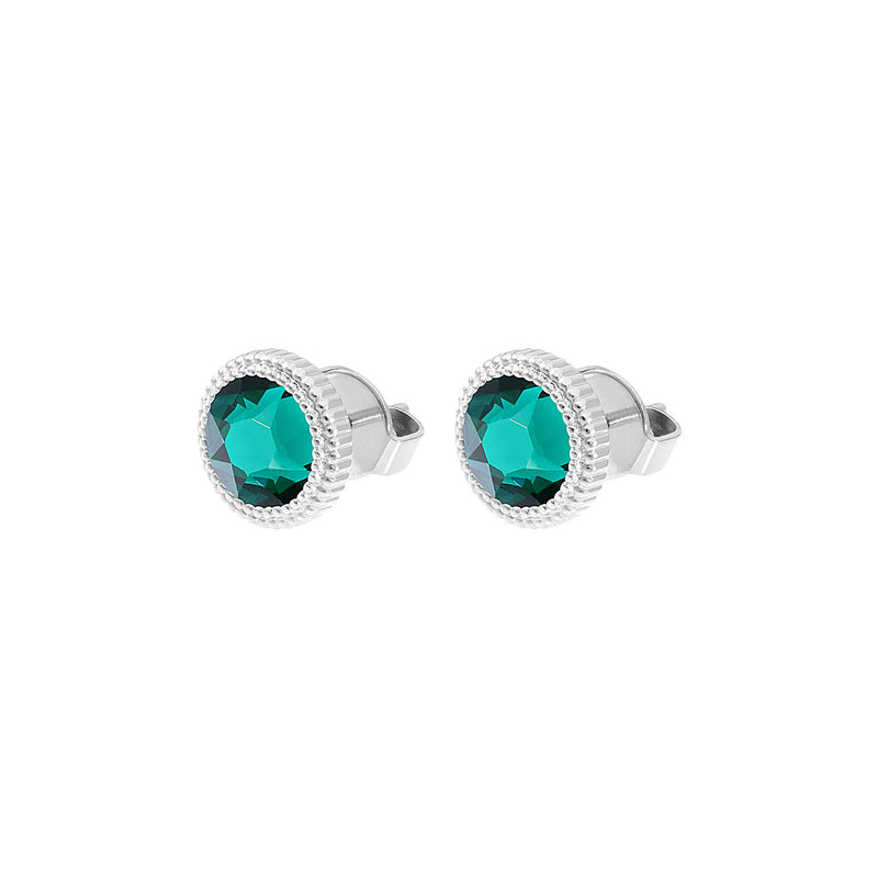 Fabero Flat Ohrstecker 10 mm - Silber emerald