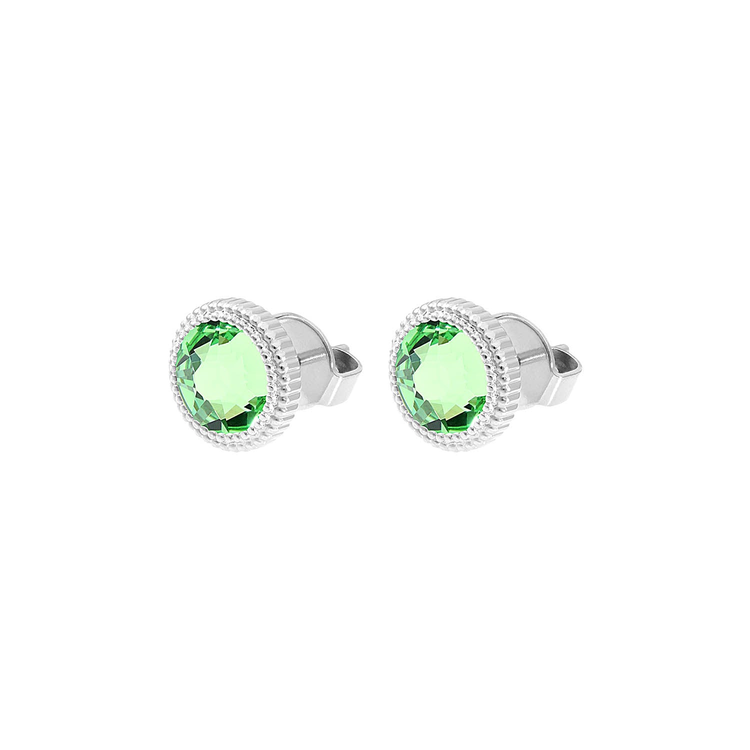 Fabero Flat Ohrstecker 10 mm - Silber peridot