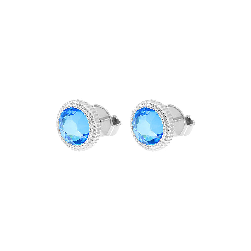 Fabero Flat Ohrstecker 10 mm - Silber royal blue delite