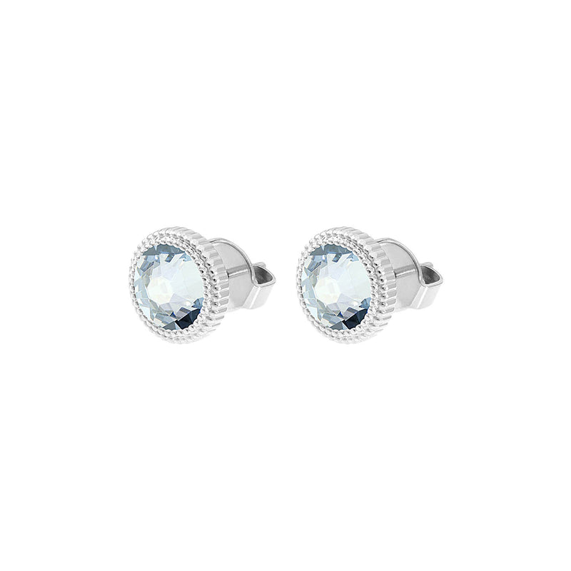 Fabero Flat Ohrstecker 10 mm - Silber blue shade