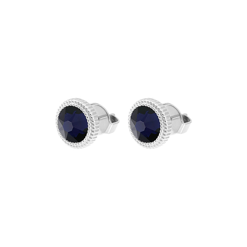 Fabero Flat Ohrstecker 10 mm - Silber Dark Indigo