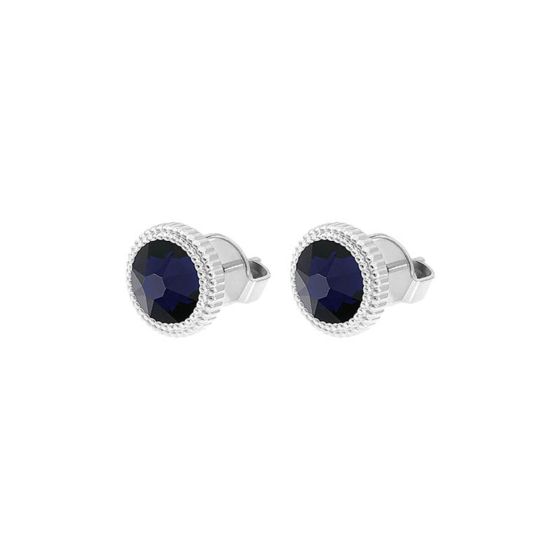 Fabero Flat Ohrstecker 10 mm - Silber Dark Indigo