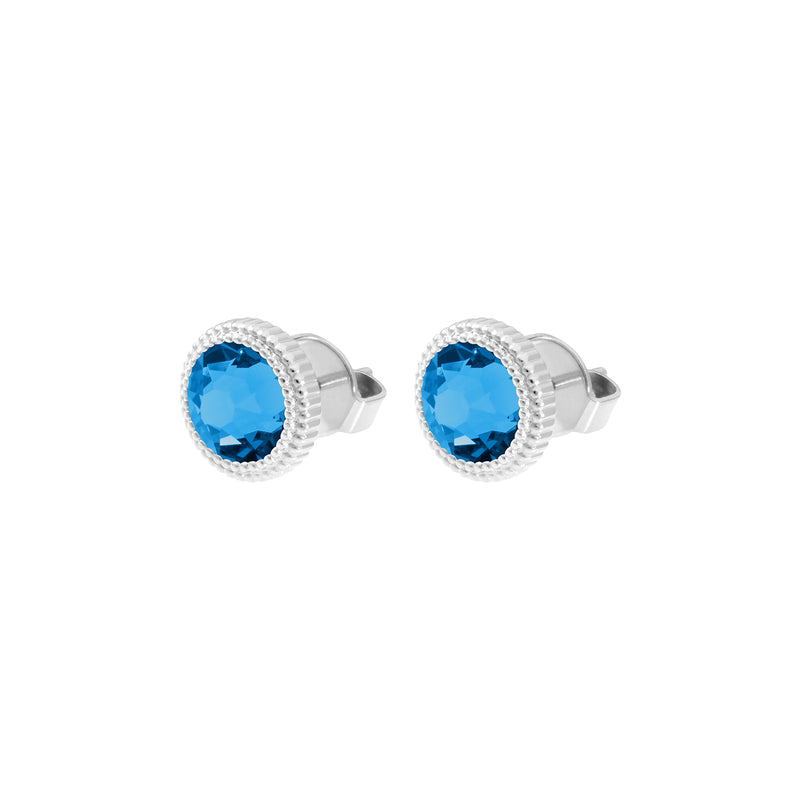Fabero Flat Ohrstecker 10 mm - Silber Denim Blue