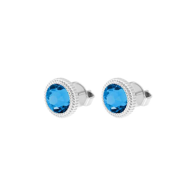 Fabero Flat Ohrstecker 10 mm - Silber Denim Blue